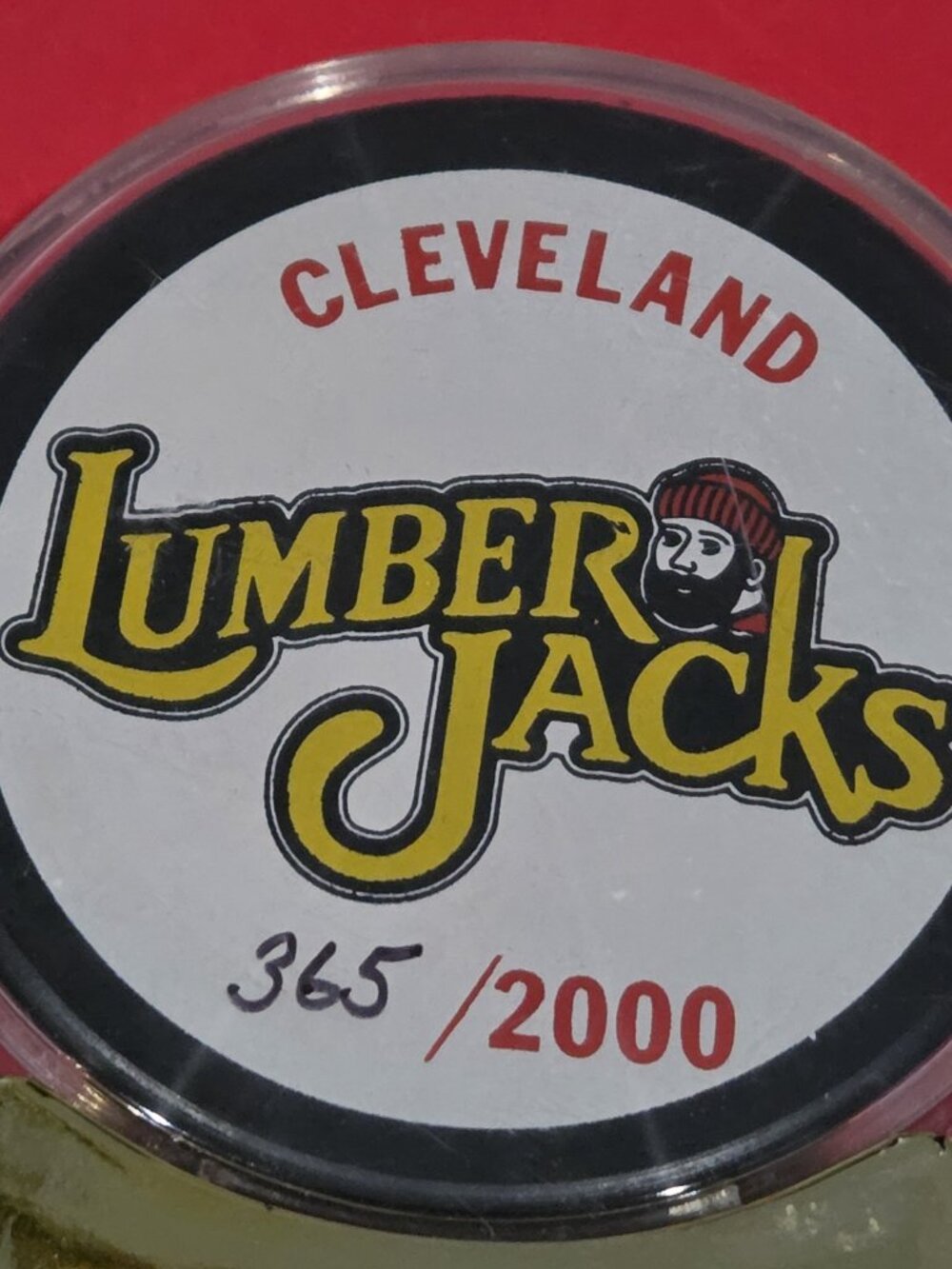 Cleveland Lumber Jacks Inaugural Season Gund Arena 1994-95 Hockey Puck #365/2000 - Picture 2 of 3